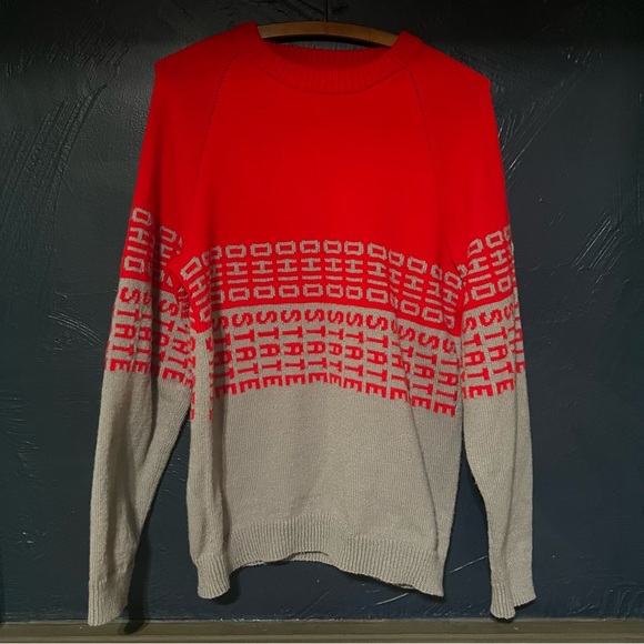 Ohio State Red and Gray Sweater! It’s amazing and custom made! Go Bucks! - Picture 1 of 9